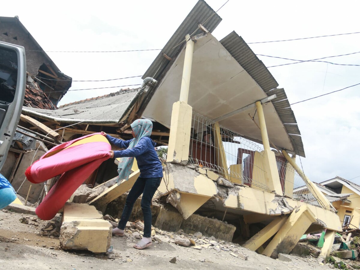 The earthquake in West Java, Indonesia