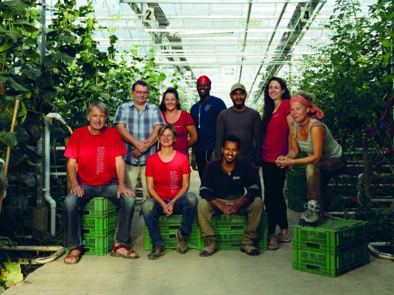 El equipo del BIrsmattehof en Therwil, Baselland. Nicole Tanner es la tercera por la izquierda.