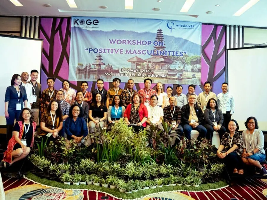 Workshop zu positiven Männerbildern, abgehalten in Bali, Indonesien im April 2023.