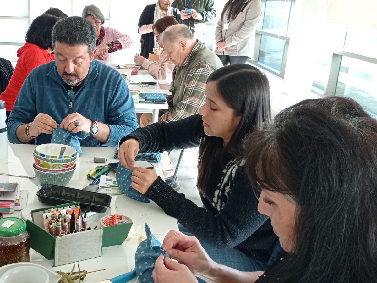 People at one table