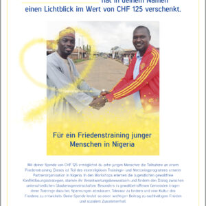 gift donation "peace training for young people"